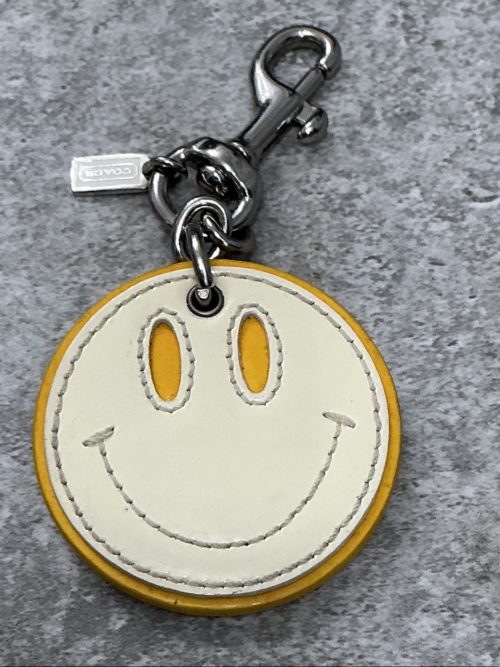 Coach Y2K Vintage Reversible Smiley Face Bag Charm EUC minor marks